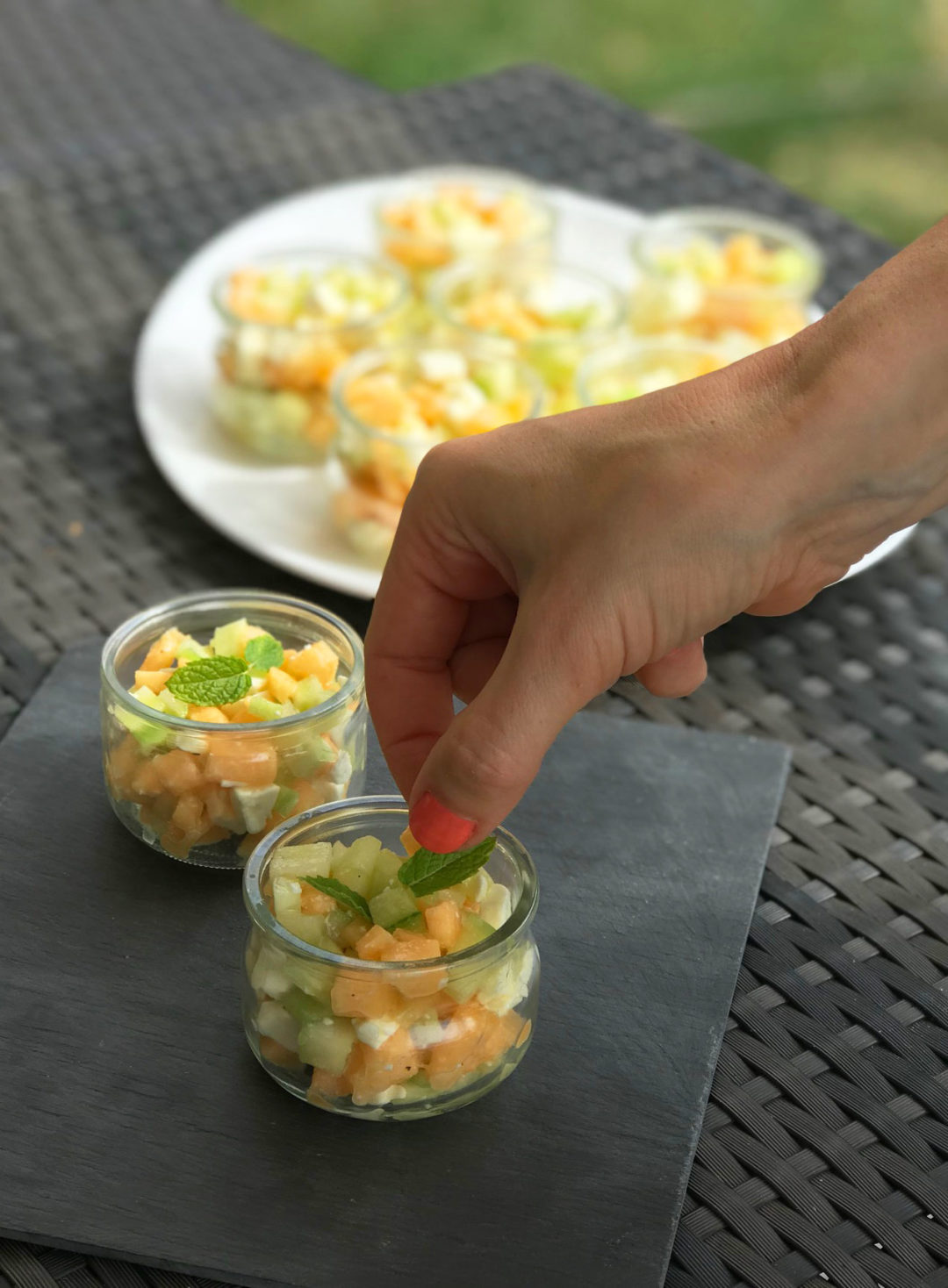 Verrine concombre melon feta