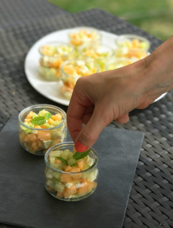 Verrine concombre melon feta